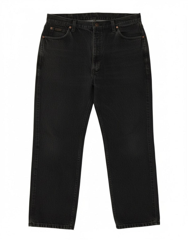 Wrangler Mens Straight Jeans W38 L30 Cinza Algodão