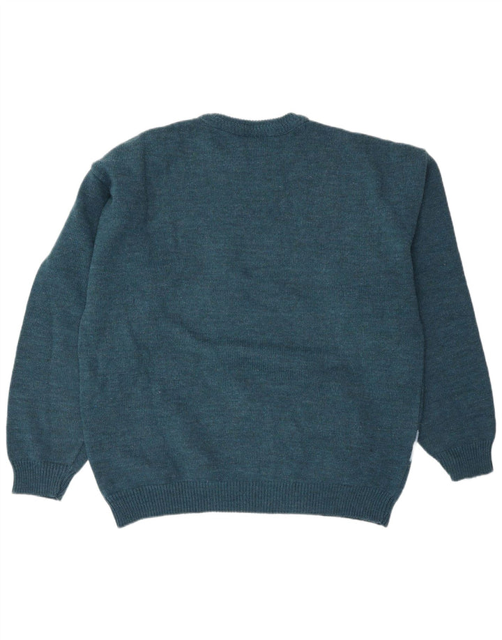 Suéter masculino North Pole com gola redonda XL azul Fair Isle Wool
