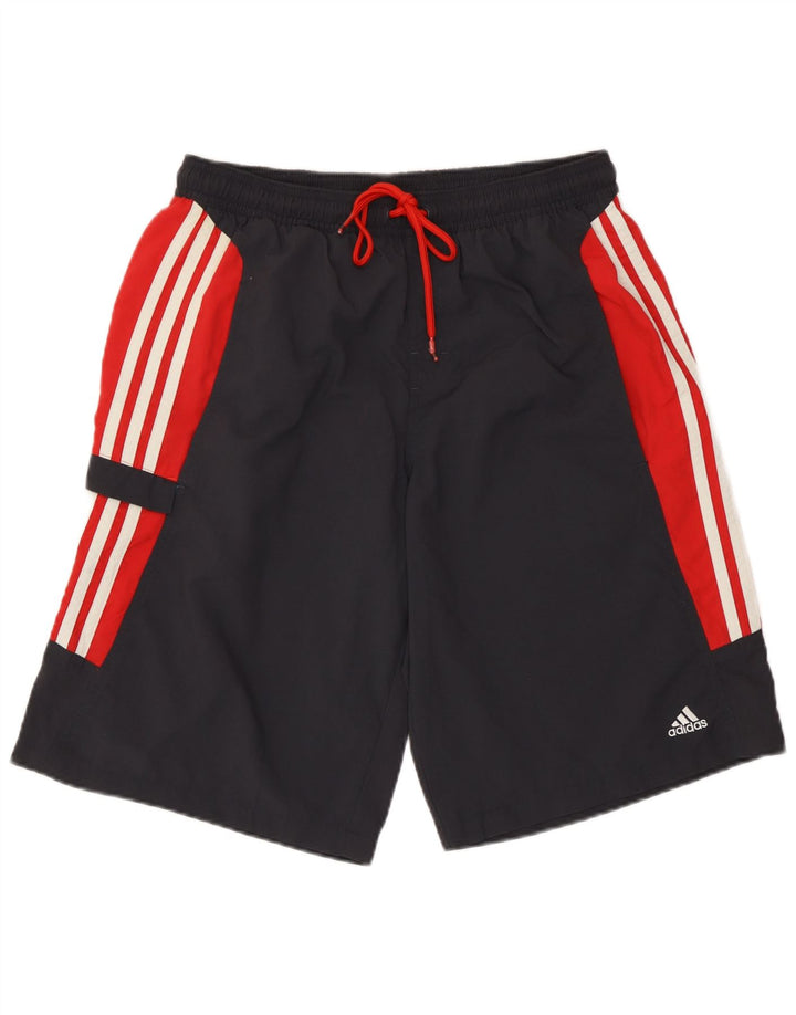 Shorts de natação masculino Adidas médio preto colorblock poliéster