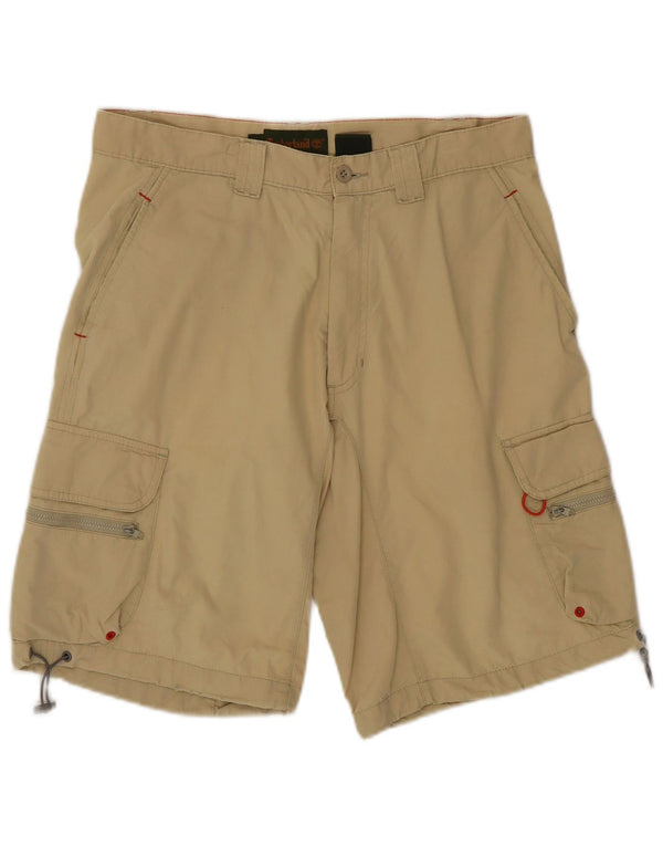 Timberland Mens Cargo Shorts W32 Médio Algodão Bege