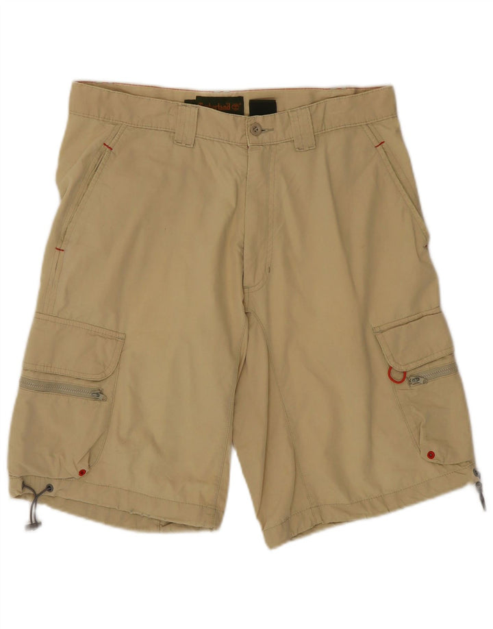 Timberland Mens Cargo Shorts W32 Médio Algodão Bege