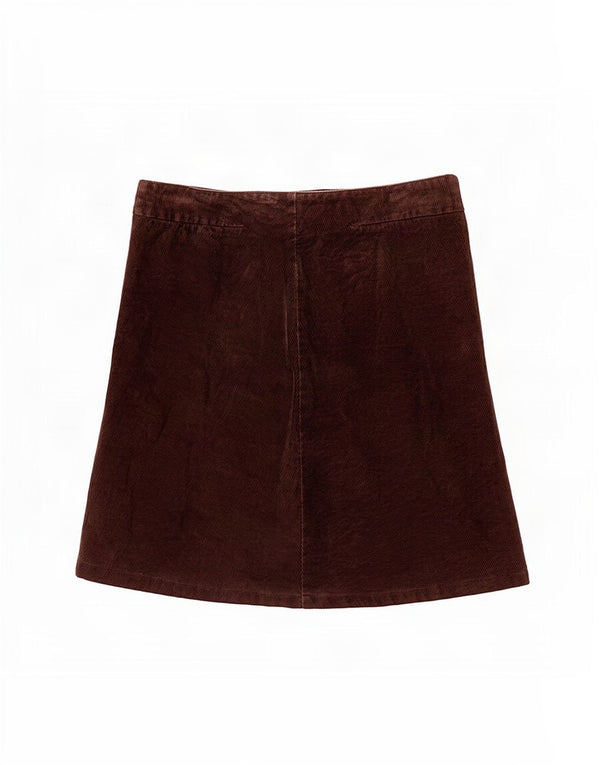 Saia feminina de veludo Benetton grande W32 marrom
