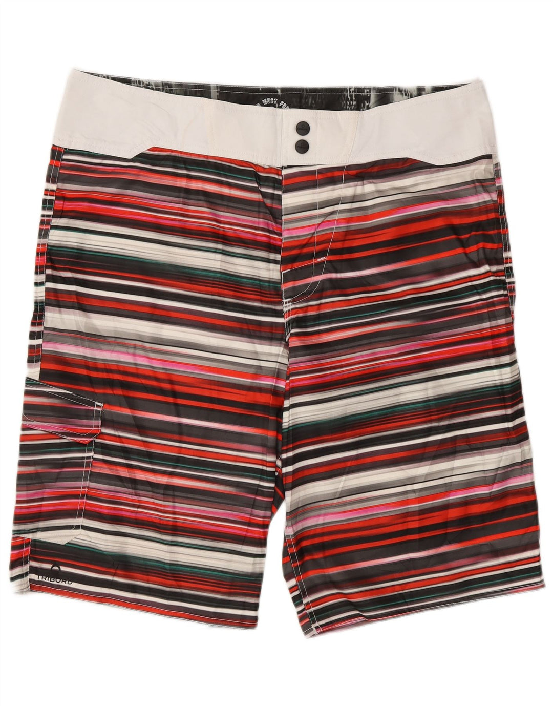 Shorts de natação masculino TRIBORD Cargo EU 46 pequeno listrado multicolorido