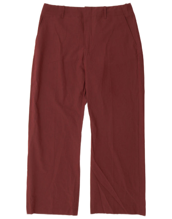 Calça Chino Feminina Zara Loose Fit XL W32 L30 Poliéster Borgonha