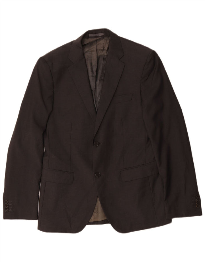 Jaqueta Blazer Masculina Calvin Klein com 2 Botões IT 50 Lã Cinza Grande
