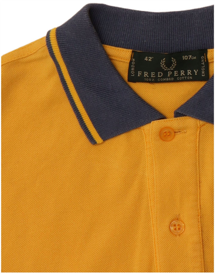 Camisa polo masculina FRED PERRY algodão amarelo médio