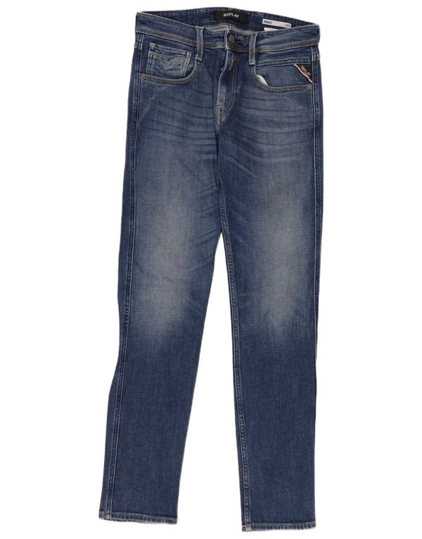 REPLAY Jeans feminino Anbass Slim W29 L32 algodão azul