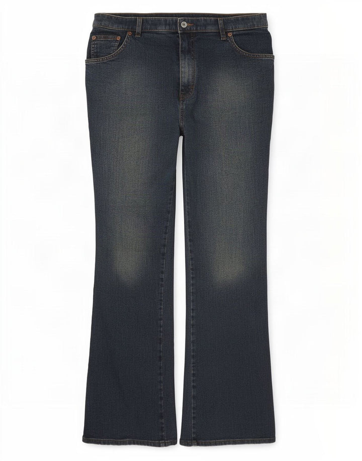 Calça jeans feminina Marks & Spencer Bootcut Reino Unido 16 grande W34 L31 azul algodão