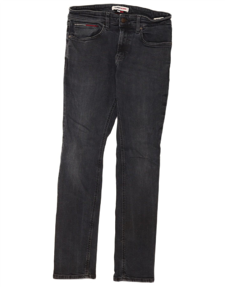 Tommy Hilfiger Masculino Slim Jeans W32 L32 Cinza Algodão