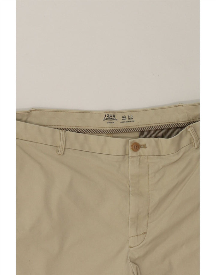 IZOD Mens Salt Water Chino Shorts W42 2XL Beige Cotton Vintage Izod and Second-Hand Izod from Messina Hembry 