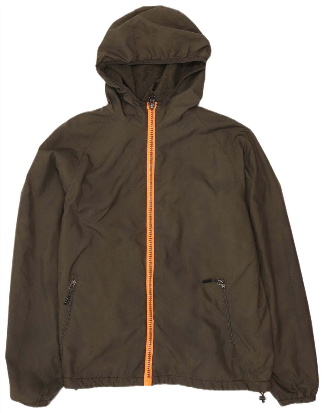 Jaqueta corta-vento feminina com capuz New Balance Reino Unido 14 poliéster cáqui médio