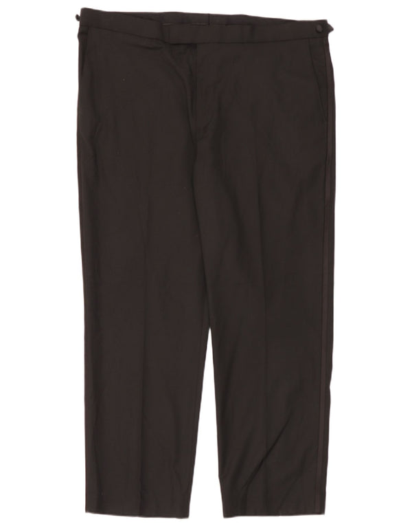 Calça masculina de ajuste regular Marks & Spencer W40 L29 poliéster preto