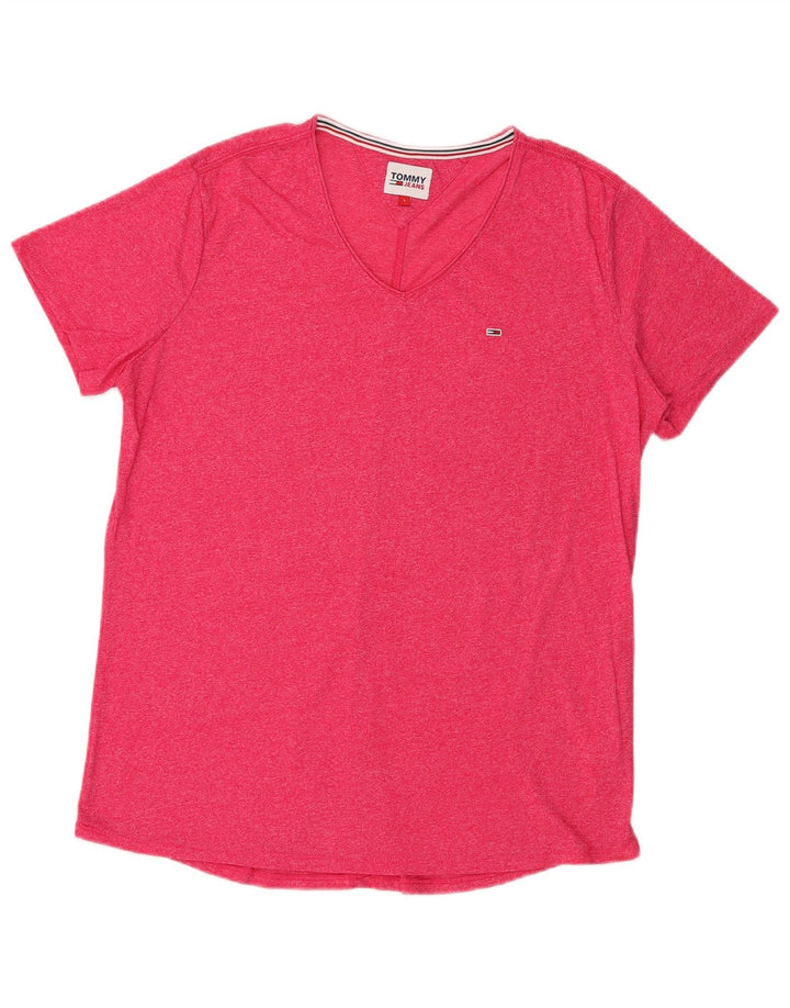 Tommy Hilfiger Camiseta masculina grande rosa manchada