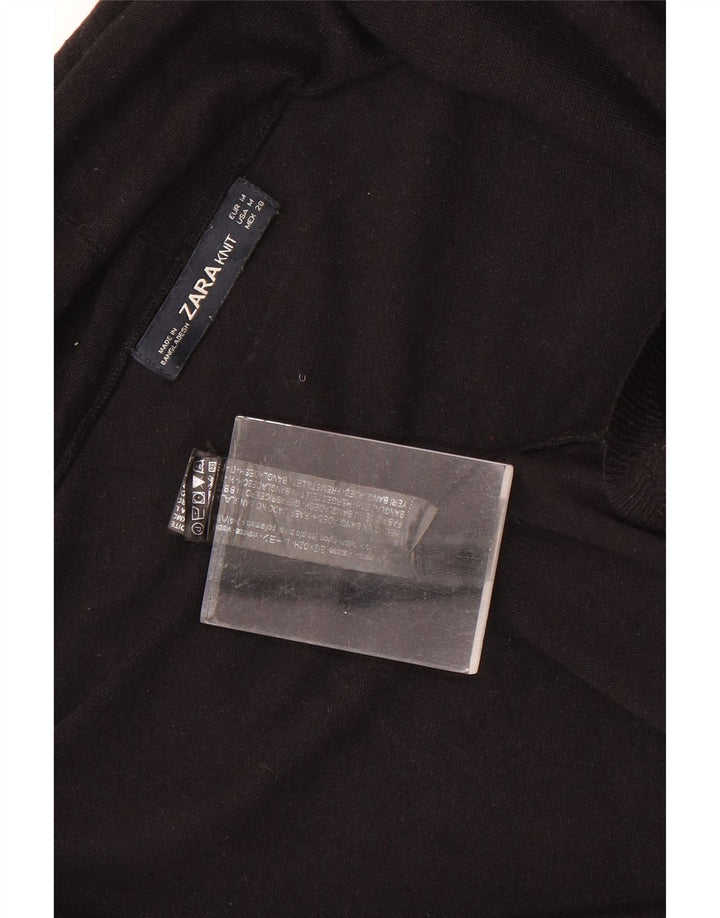 Suéter cardigã aberto feminino Zara Reino Unido 12 viscose preta média