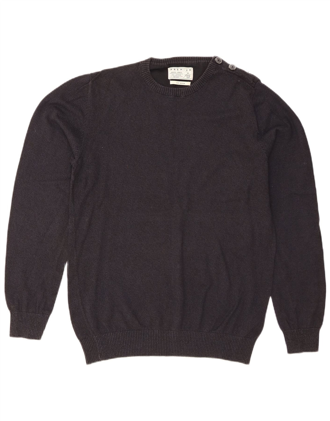 Suéter masculino Jack & Jones Regular Fit com gola redonda, azul marinho médio