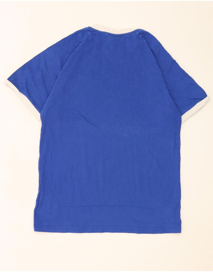 Adidas Mens Camiseta Top Médio Algodão Azul