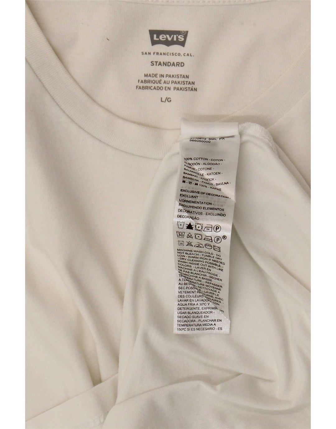 Camiseta masculina padrão Levi's Top grande de algodão branco