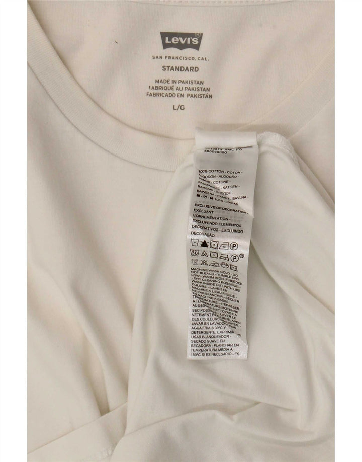 Camiseta masculina padrão Levi's Top grande de algodão branco