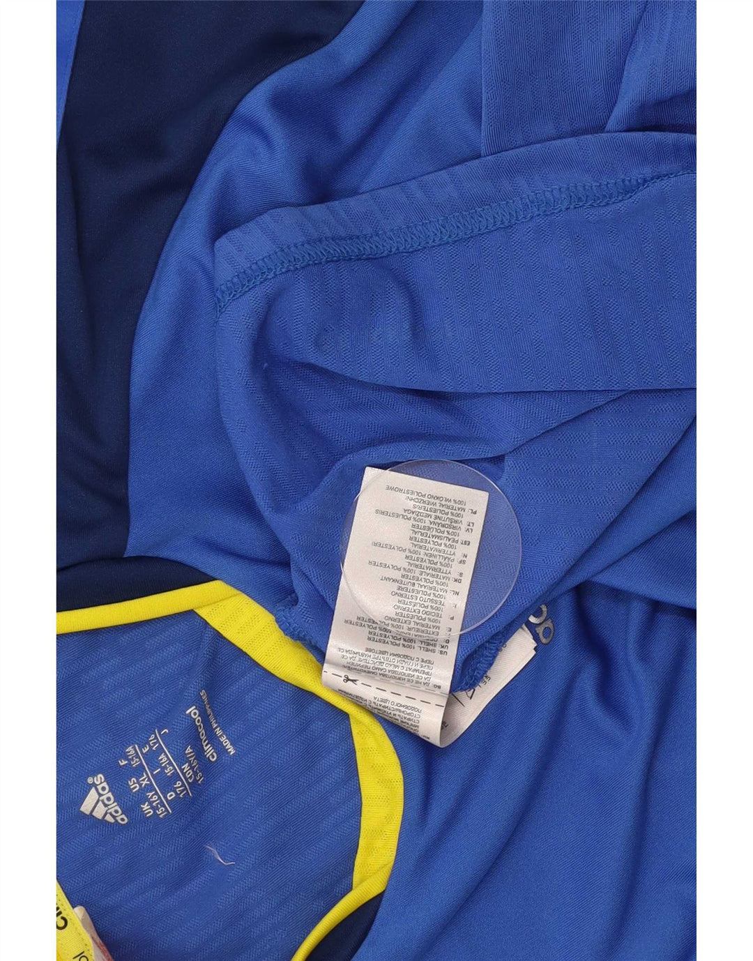 Camiseta Adidas Menino Climacool Top 15-16 Anos Azul Colorblock Poliéster