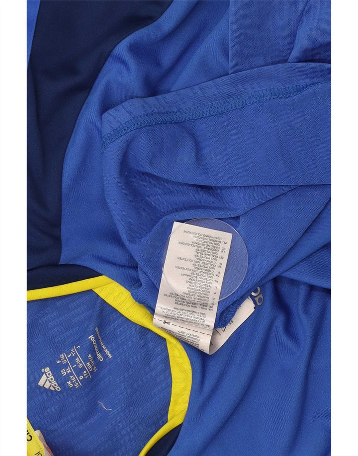 Camiseta Adidas Menino Climacool Top 15-16 Anos Azul Colorblock Poliéster