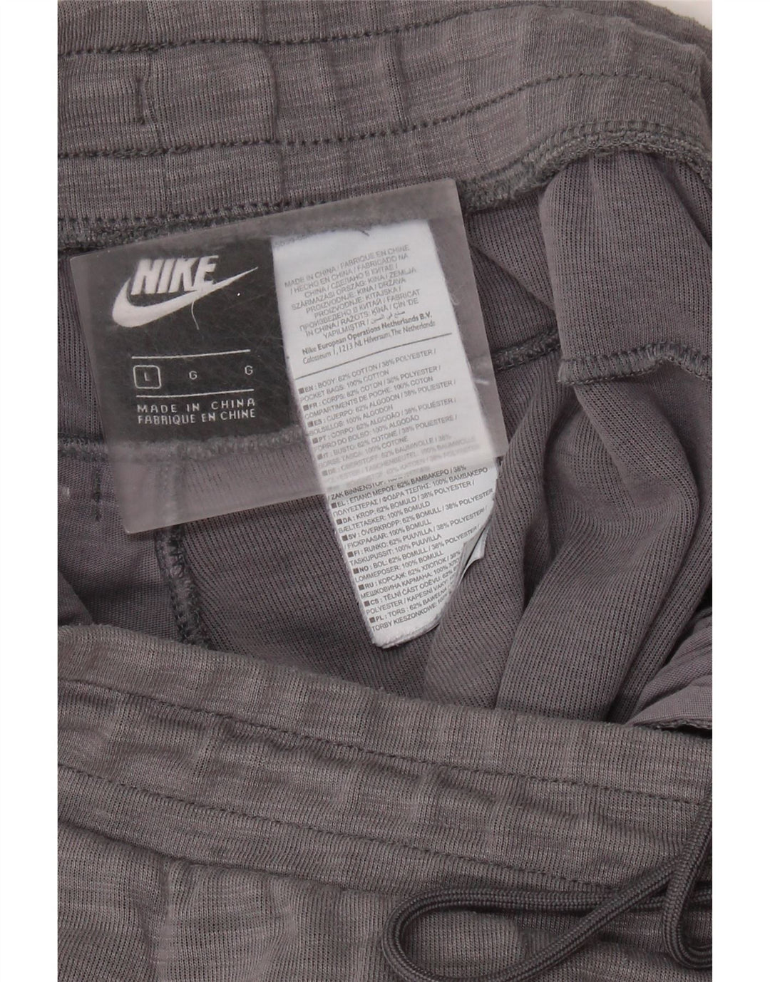 Calça de treino masculina NIKE Joggers grande cinza manchado de algodão