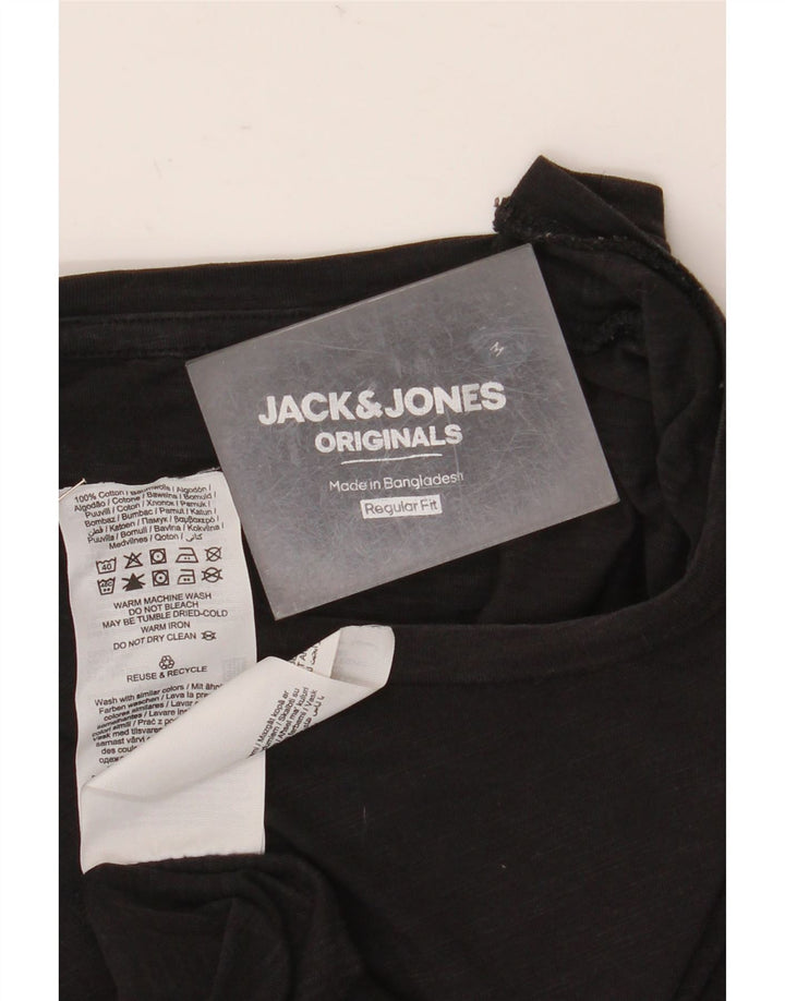 Camiseta masculina Jack & Jones Regular Fit Top Médio Algodão Preto