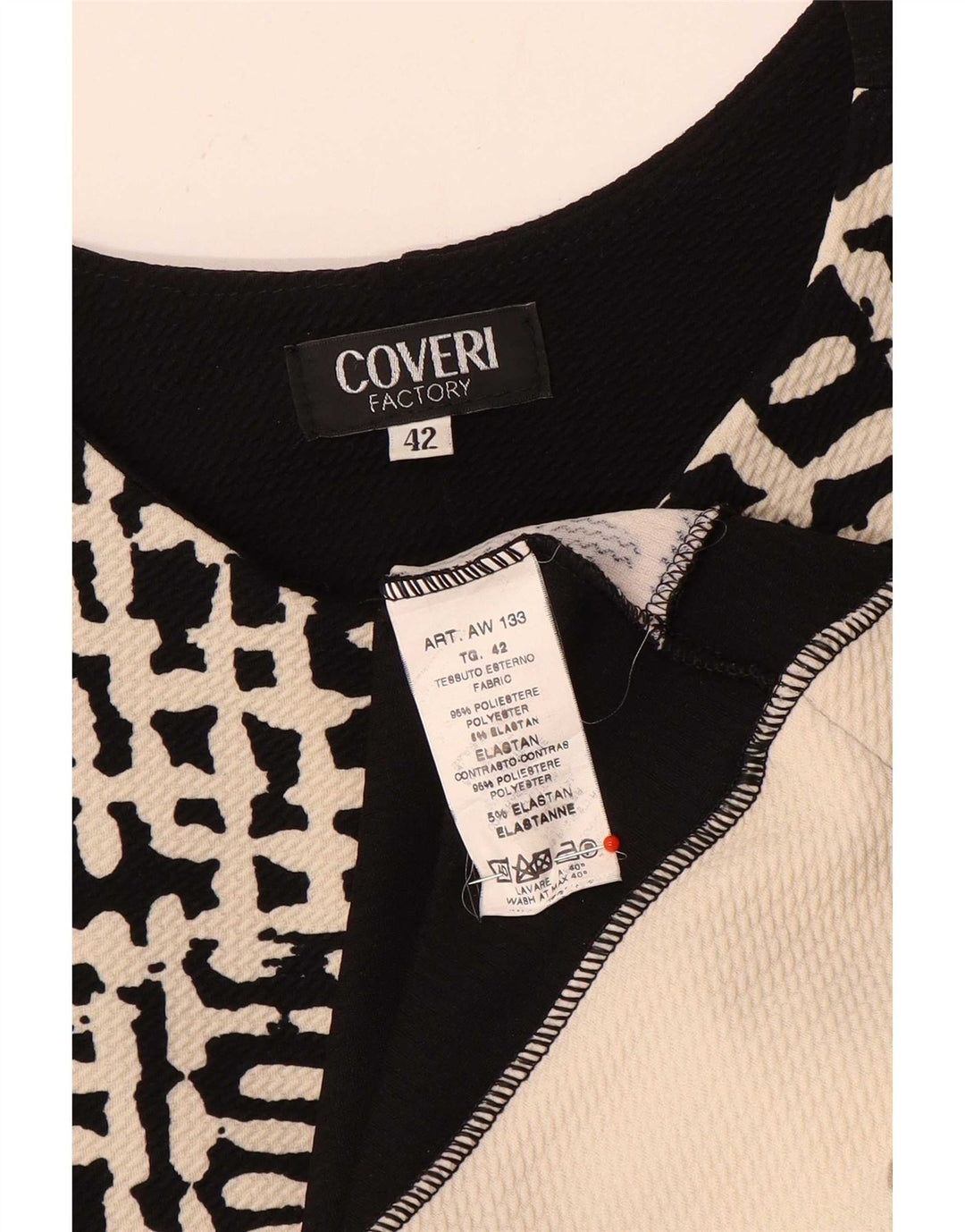Vestido feminino Coveri com bainha sem mangas IT 42 poliéster xadrez preto médio
