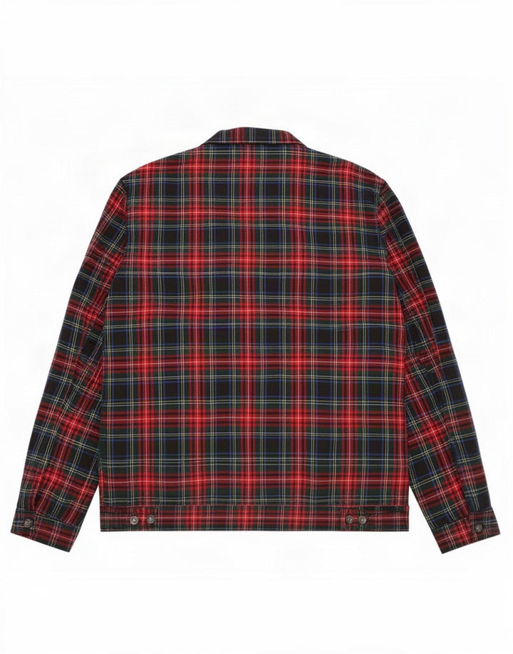 Jaqueta bomber masculina Zara UK 40 grande poliéster xadrez multicolorido