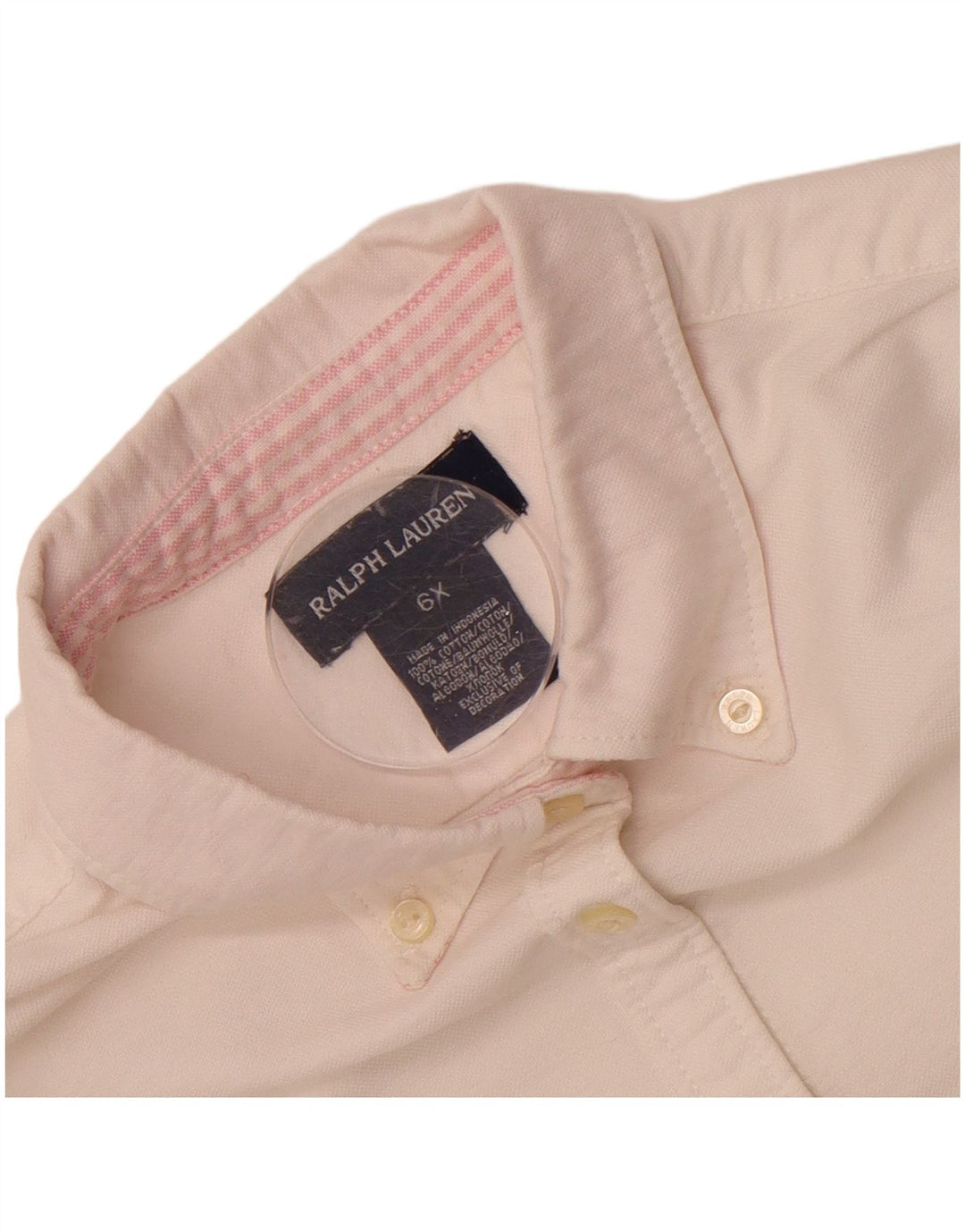 Camisa masculina RALPH LAUREN 5-6 anos algodão branco