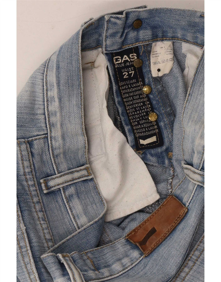 Calça jeans reta feminina Gas W27 L32 algodão azul
