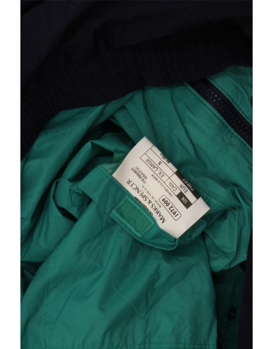 Jaqueta bomber masculina Marks & Spencer UK 42 XL azul marinho listrado nylon