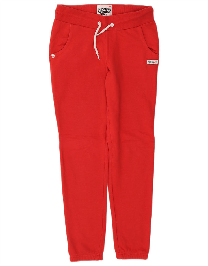 Calça de treino feminina SUPERDRY Joggers UK 10 pequeno algodão vermelho