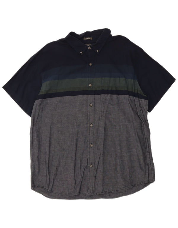 Eddie Bauer Camisa masculina de manga curta Classic Fit XL cinza colorblock algodão
