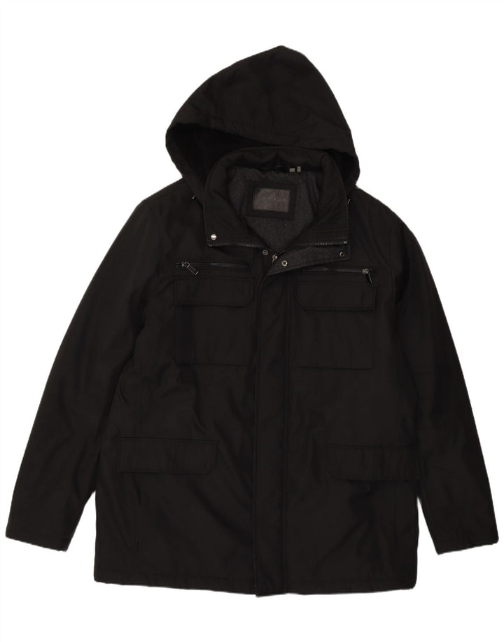 Jaqueta utilitária masculina com capuz Calvin Klein UK 40 poliéster preto grande
