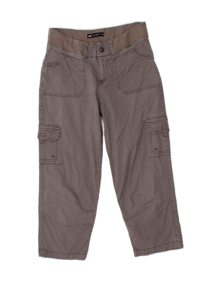 LEE Womens Relaxed Fit Crop Cargo Trousers US 4 Small W27 L22 Grey Cotton Vintage Lee and Second-Hand Lee from Messina Hembry 