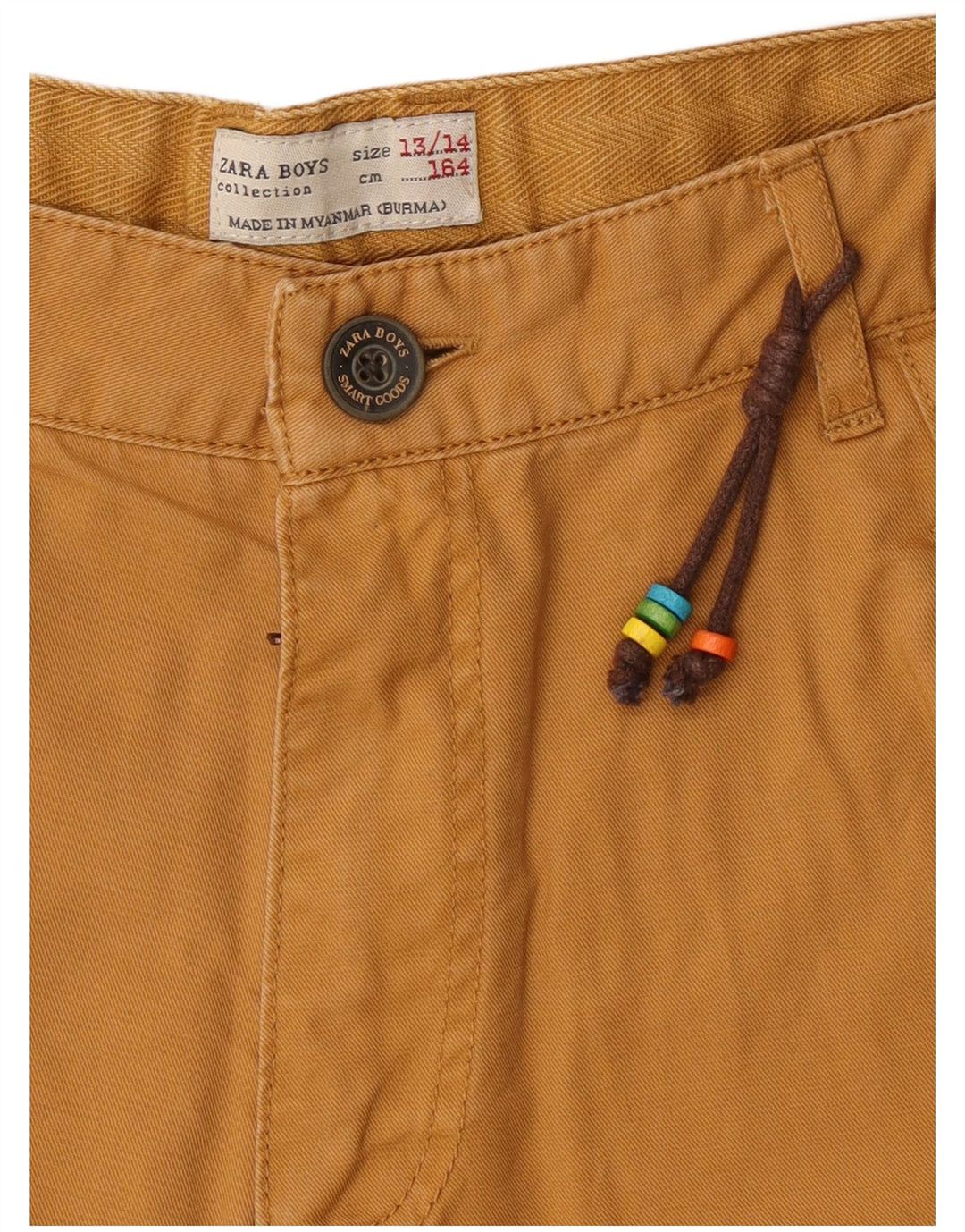 Zara Boys Cargo Shorts 13-14 anos W28 algodão marrom