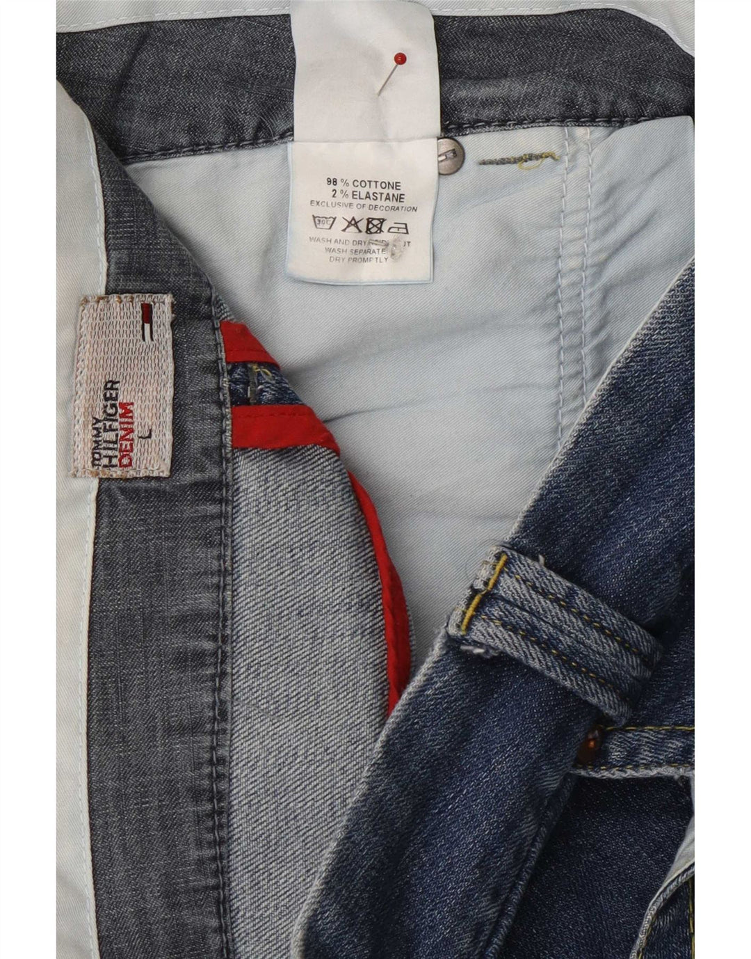 Saia jeans feminina Tommy Hilfiger grande W36 algodão azul