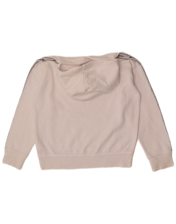 Jumper com capuz gráfico feminino Champion 9-10 anos médio algodão branco