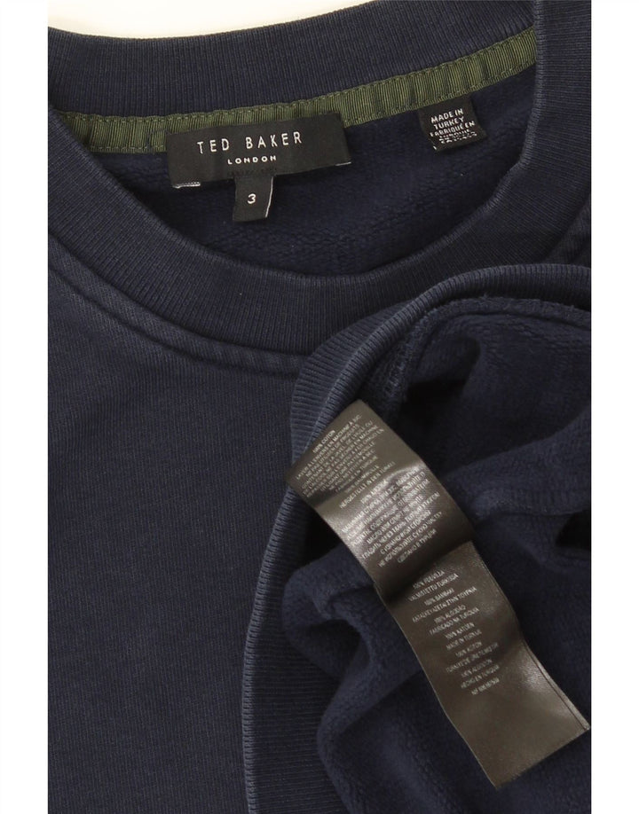Ted Baker moletom masculino tamanho 3 médio azul marinho algodão