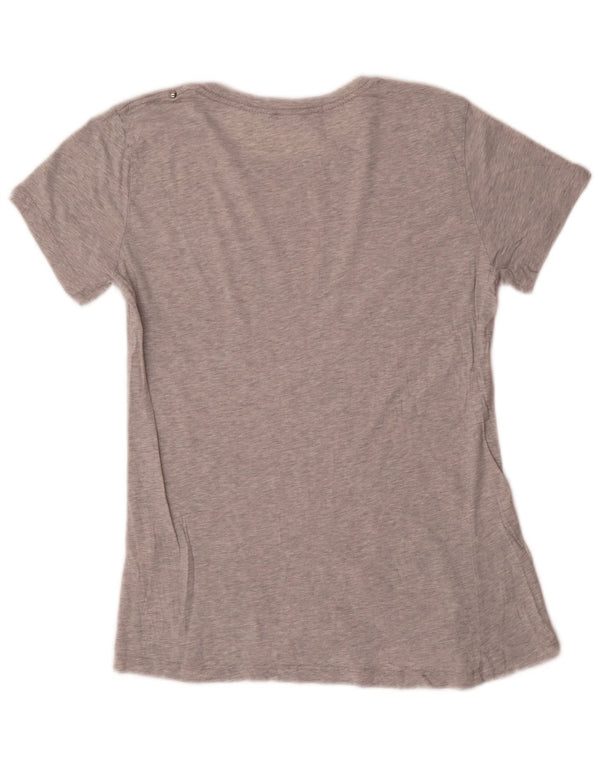 Camiseta feminina Diesel Top UK 10 pequena cinza manchada