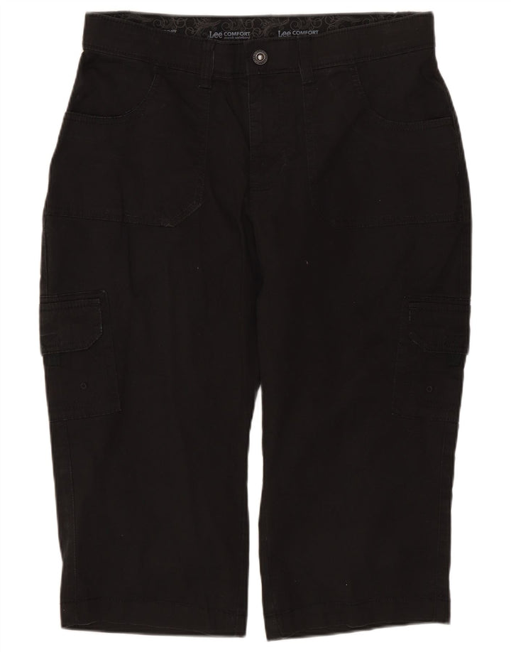 Bermuda cargo feminina LEE EUA 6 médio W30 algodão preto