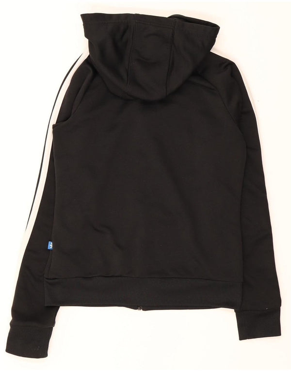 Suéter adidas feminino com capuz e zíper Reino Unido 8 pequeno poliéster preto