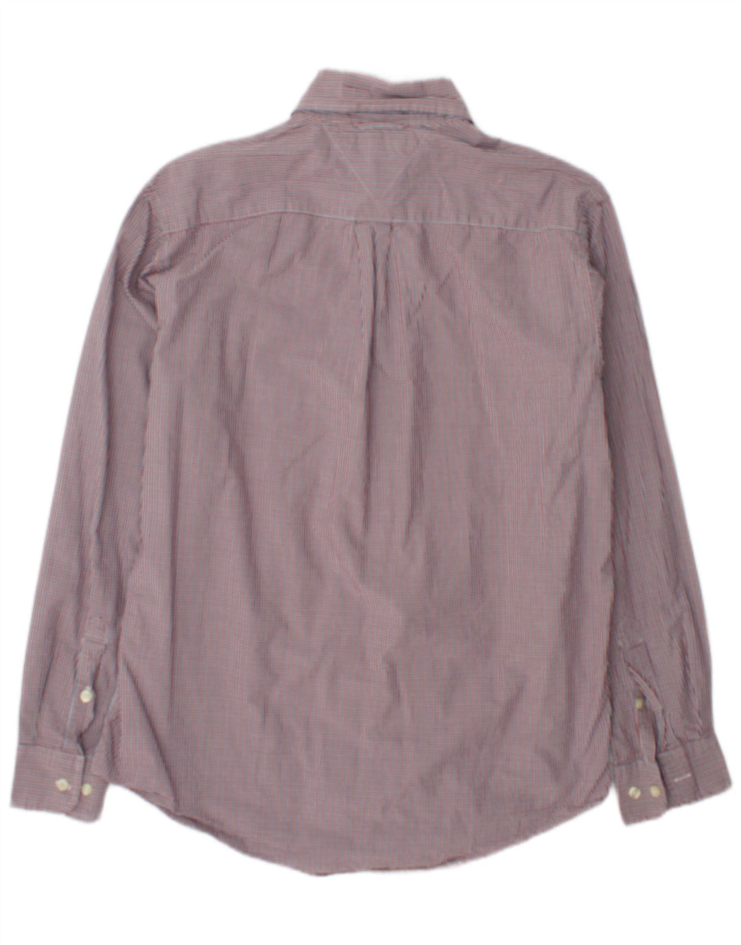 Camisa masculina Tommy Hilfiger pequena vermelha algodão guingão