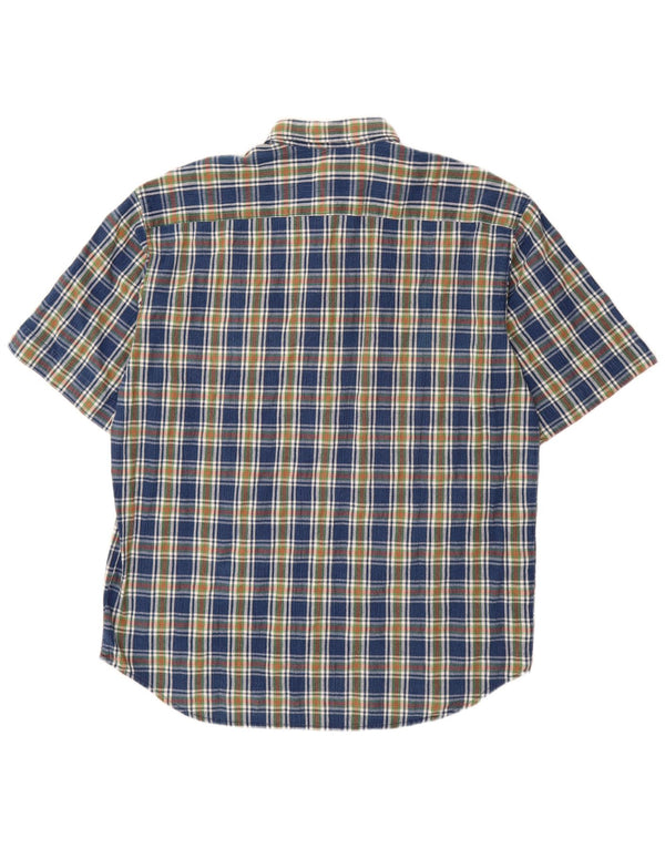 Camisa pulôver masculina de manga curta LEVI'S grande algodão xadrez azul