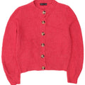 Suéter cardigã feminino Marks & Spencer Reino Unido 12 acrílico rosa médio