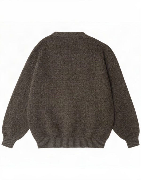 Vintage Mens Cardigan Sweater XL Grey