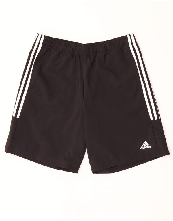 Shorts esportivos masculinos Adidas grande poliéster preto