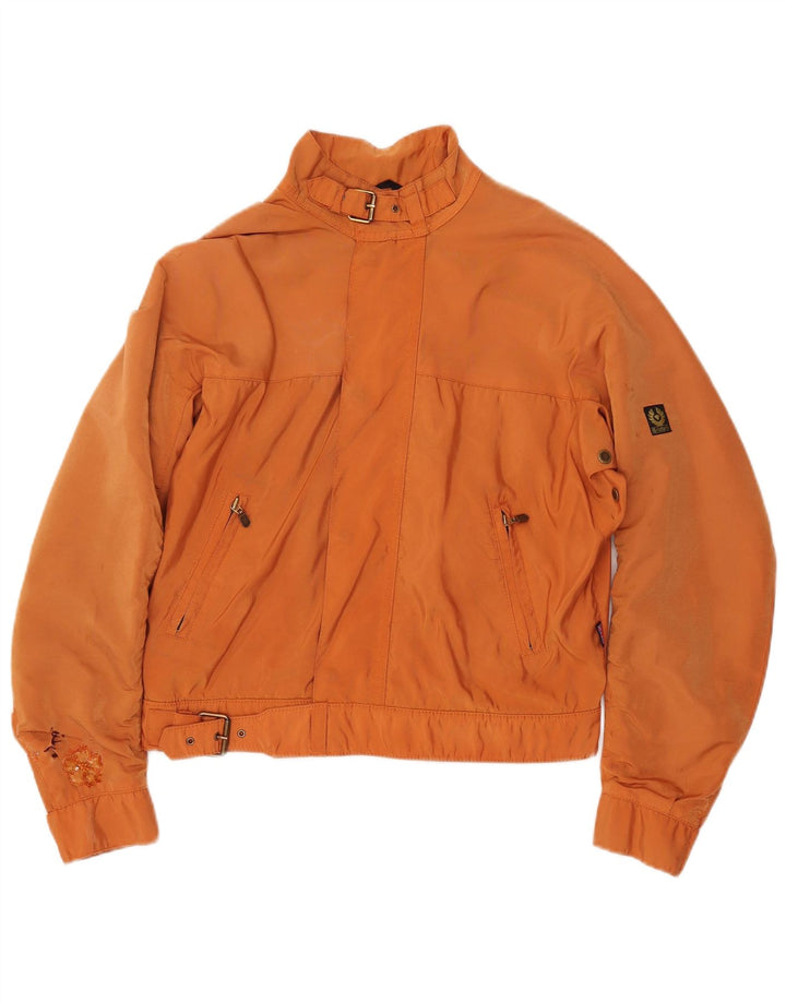 Belstaff Jaqueta Bomber Feminina Oversized IT 44 Médio Laranja Floral Nylon