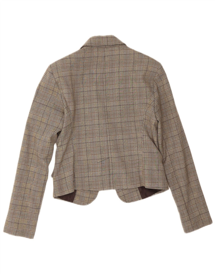 Jaqueta blazer feminina Rinascimento com 1 botão UK 10 pequena marrom houndstooth