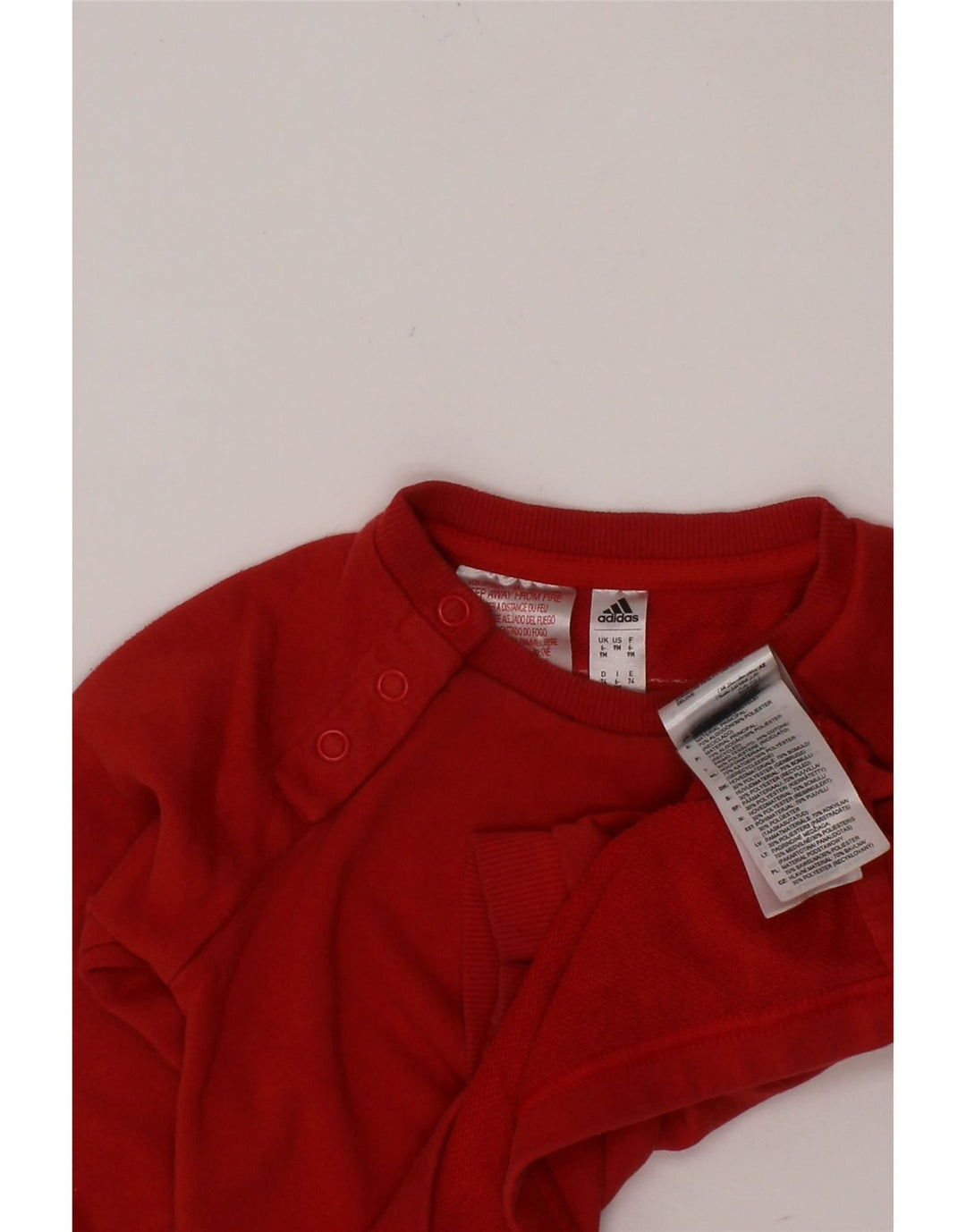 ADIDAS Baby Boys Suéter Jumper 6-9 Meses Algodão Vermelho